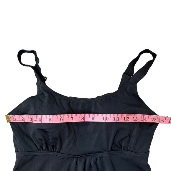 Fullfitall Tankini Swim Top Womens Swimsuit Built in Bra Stretch Black 10 NWT - Picture 8 of 12